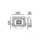 DELYO MHN LED-reflektor, 110°, IP65, 30 W, Hideg fehér, fekete