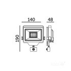 DELYO MHNC LED-reflektor, 110°, IP54, 30 W, Hideg fehér, fekete