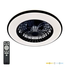   Mennyezeti LED lámpa ventilátorral VENTELUX 48W+15W 3CCT fekete Kobi Windstar