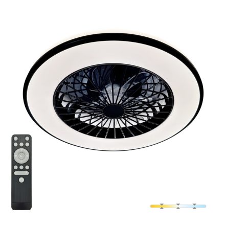 Mennyezeti LED lámpa ventilátorral VENTELUX 48W+15W 3CCT fekete Kobi Windstar