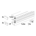 KOBI felületre szerelhető LED-profil szett P01 opál fedlappal 2000 mm fehér