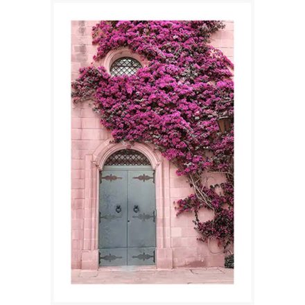 Pink futónövény - keretezett üvegkép