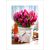 Pink tulipán csokor - keretezett üvegkép
