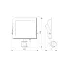 LEDline LITE Floodlight LUMINO 50W 4000K 5000lm with motion sensor