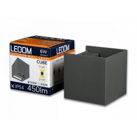   LEDline LEDOM Outdoor wall mounted luminaire LED 2x3W 4000K IP54 gray CUBE