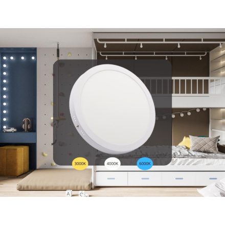 LED panel falon kívüli 24W / PRSF / SMD / 3000K - 4000K - 6000K / WH - LPL335
