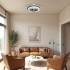 Zephyr Fekete 48W LED Lámpa Ventilátor + Távirányító