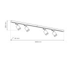 4 db csőgyűrűs GU10 gyűjtősín + 2 db 1 m-es vezetősín + csatlakozók - Fehér
