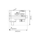 Síncsatlakozó fekete 3 áramkörös függőlámpához