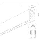 Felületre szerelhető mágneses sín 5 mm 150 cm