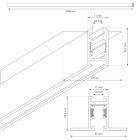 Süllyesztett mágneses sín 5 mm 100 cm