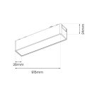 Vékony mágneses sín, fekete, 91 cm, 30 W-os LED, Tuya CCT