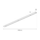Keskeny, mágneses sín, felületre szerelhető, fekete, 100 cm + végzárók