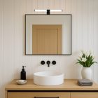 APA fekete 6 W-os LED-es fürdőszobai fali lámpa
