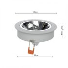 Süllyesztett lámpatest Redondo WHITE 1xAR111 GU10