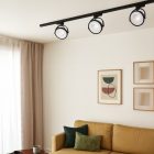 Lugar sínre szerelhető, fekete, 1xAR111 GU10 lámpatest - 3 áramkörös