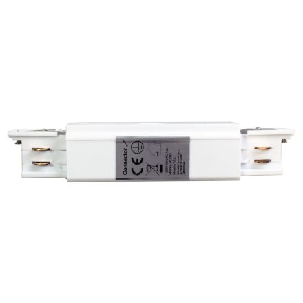 Sínlámpa csatlakozó fehér, 3 áramkörös, egyenes