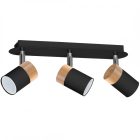 Mennyezeti lámpa JOKER BLACK/WOOD 3xGU10