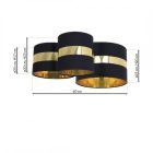 Mennyezeti lámpa PALMIRA BLACK / GOLD 3xE27
