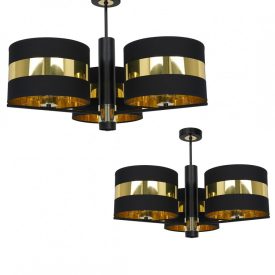 Mennyezeti lámpa PALMIRA BLACK / GOLD 3xE27