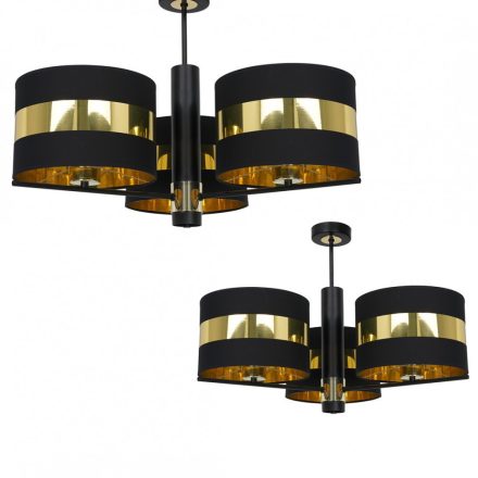 Mennyezeti lámpa PALMIRA BLACK / GOLD 3xE27