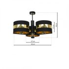 Mennyezeti lámpa PALMIRA BLACK / GOLD 3xE27
