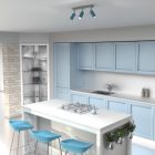 Mennyezeti lámpa PRESTON BLUE/WHITE 3x mini GU10