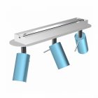 Mennyezeti lámpa PRESTON BLUE/WHITE 3x mini GU10