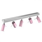 Mennyezeti lámpa PRESTON PINK/WHITE 5x mini GU10