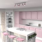 Mennyezeti lámpa PRESTON PINK/WHITE 5x mini GU10