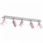 Mennyezeti lámpa PRESTON PINK/WHITE 5x mini GU10