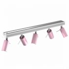Mennyezeti lámpa PRESTON PINK/WHITE 5x mini GU10