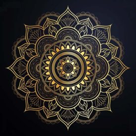 Arany mandala - üvegkép