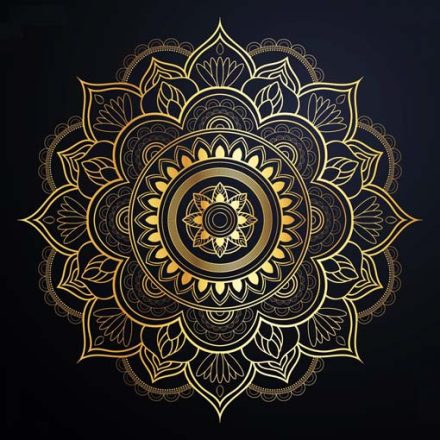 Arany mandala - üvegkép