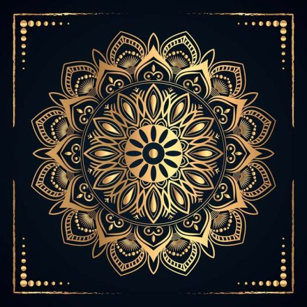 Mandala virág - üvegkép