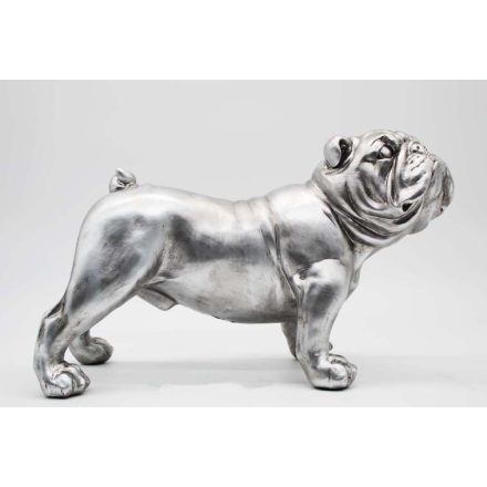 Ezüst angol bulldog - szobor