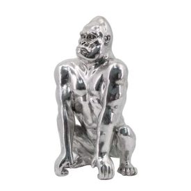 Ezüst színű gorilla - szobor