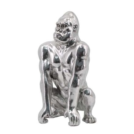 Ezüst színű gorilla - szobor