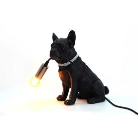 Fekete Bulldog- lámpa