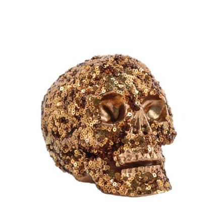 Koponya aranyban - szobor