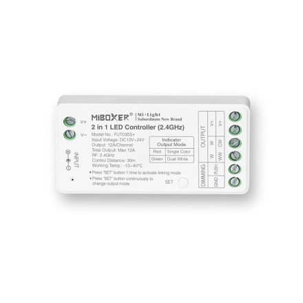 MI-LIGHT SR2 vezérlő 2 az 1-ben MONO/CCT 12-24VDC 12A FUT035S+