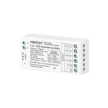 MI-LIGHT SR5 vezérlő 5 az 1-ben RGB/CCT 12-24VDC 12A FUT037S+