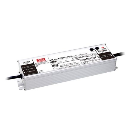 MEAN WELL HLG-150H-12-A Kapcsolóüzemű tápegység; LED; 150W; 12V; 12.5A; 90-305VAC; 127-431VDC; IP65