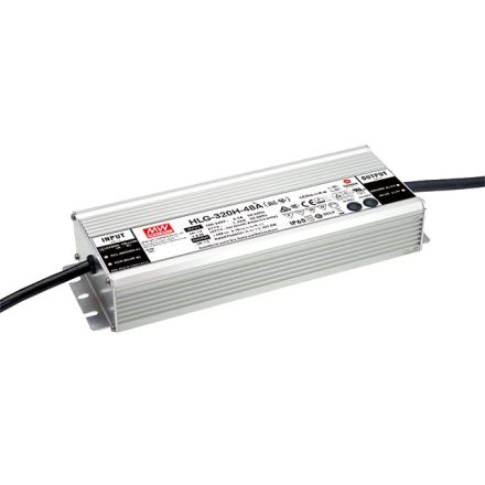 MEAN WELL HLG-320H-12-A Kapcsolóüzemű tápegység; LED; 264W; 12V; 22A; 90-305VAC; 127-431VDC; IP65