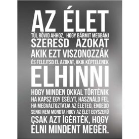 Túl rövid az élet - motivációs vászonkép