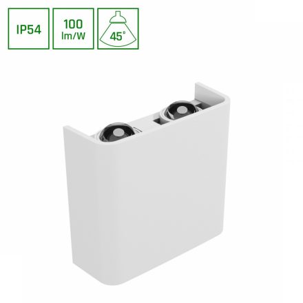 LUNARIX 2 SCONCE 4W CCT 230V IP54 RA90 110X110X40MM WHITE UP/DOWN LIGHT