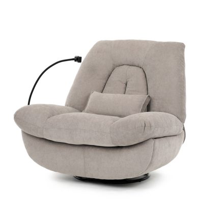 TV és Relaxfotel. Elektromosan állítható, telefontartó, tárolódoboz, beépített vezérlő, USB-A és USB-C, 240°-ig elforgatható