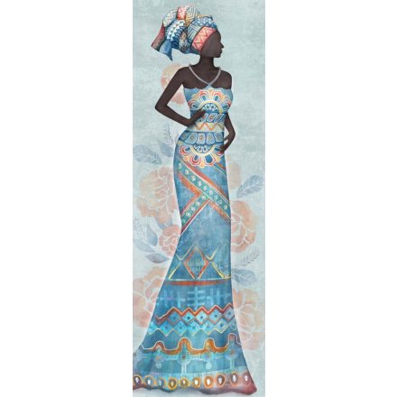 Kék ruhás hercegnő - szegecses vászonkép