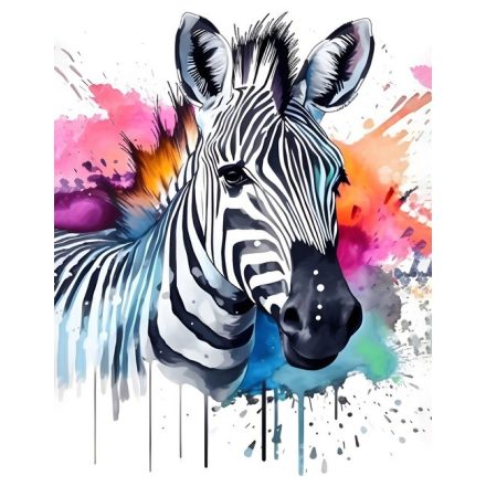 Színes zebra - vászonkép