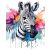Színes zebra - vászonkép